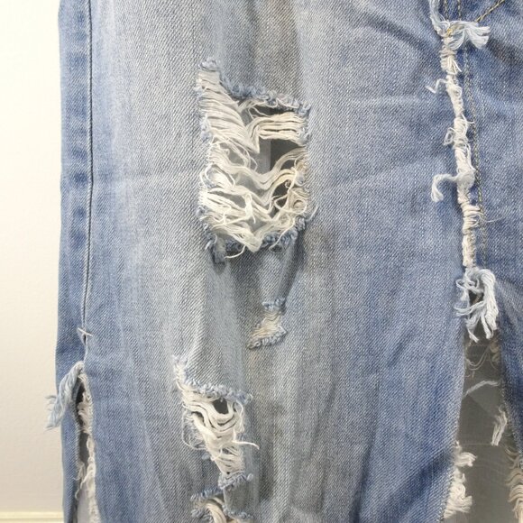 Insane Gene Distressed Panelled Denim Skirt Size L NEW Boho Festival Western - Picture 3 of 11